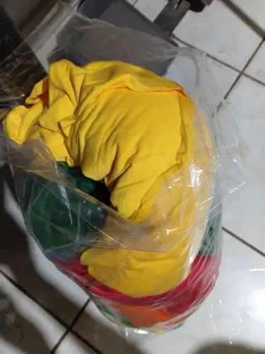 Saco de retalhos grandes de malhas para artesanato
