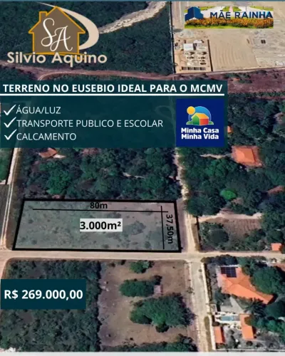 TERRENO NO EUSEBIO IDEAL PARA CASAS DO MCMV OU GALPAO!