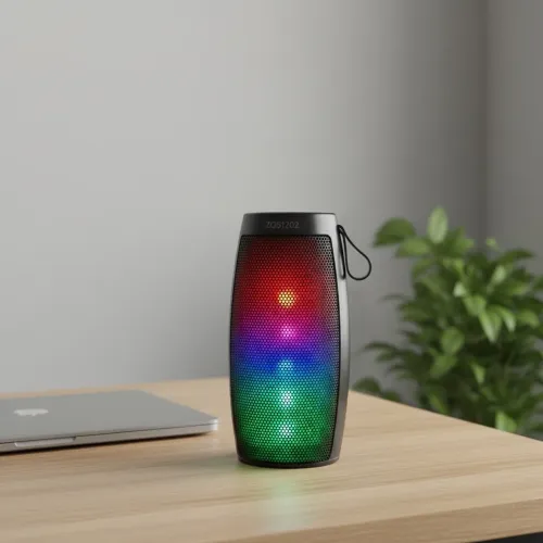 Caixa de Som Bluetooth ZQS1202 com LED RGB Portátil