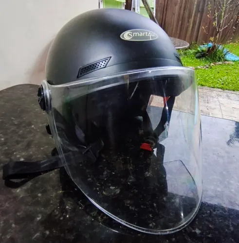 Capacete Motos Ciclomotores Smart4u Aberto Som Bluetooth Tamanho Ajustável Engate Rápido!
