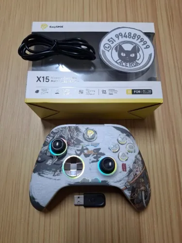 Controle Sem Fio EasySMX X15 Edição Wukong, Bluetooth, 2.4ghz, Com fio, RGB [NOVO]