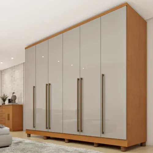 Guarda Roupa Casal 6 Portas 8 Gavetas com Pés 270cm