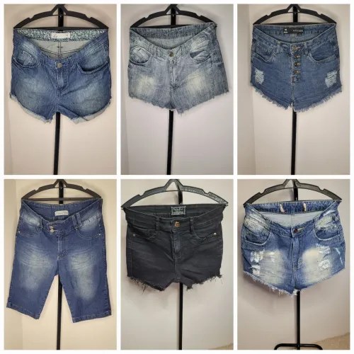 Shorts e bermudas femininas jeans/tecido - tamanhos 36,38,40,42,44,48 - A partir de R$25