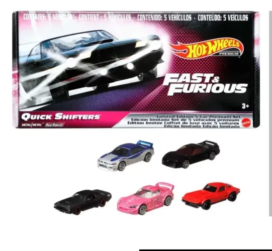 Set hot Wheels velozes e furiosos com 5 miniaturas