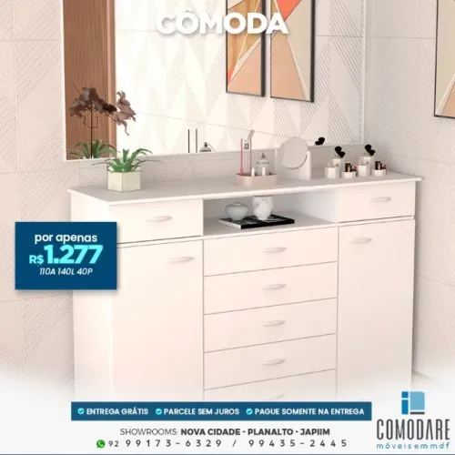 Cômoda 2 Portas 7 Gavetas R$ 1.277