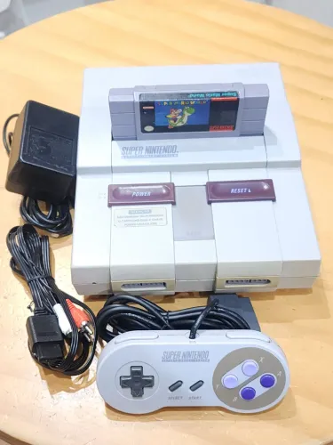 Super Nintendo Original com controle cartucho e fonte original