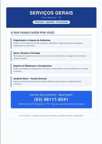 Serviços gerais.