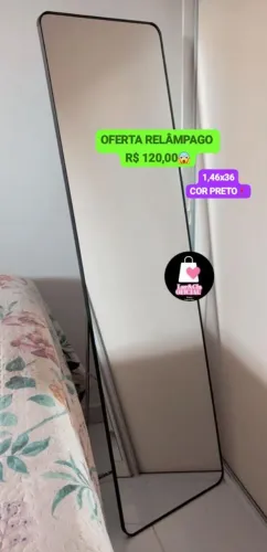 Espelho de chão por 120$ na promoção com entrega gratis para maioria dos bairros de