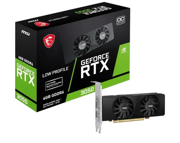 MSI GeForce RTX 3050 LP 6G OC (6GB GDDR6/PCI Express 4.0/1492MHz/14000MHz/Perfil baixo)