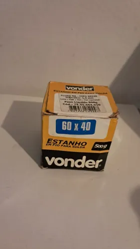 Estanho de solda 500g Tipo 60x40 Diâmetro:1,0mm
