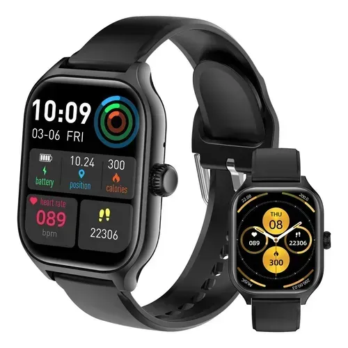 Smartwatch WearZone Easy Esportivo 45 mm, com GPS e Chamadas, na Cor Preta