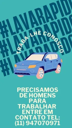 Vaga para motorista, para lava rápido
