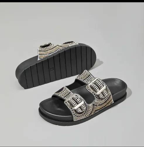 Birken Meijile Sandália Feminina Papete Slide com Velcro Design Casual