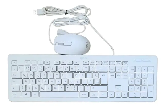 Teclado e mouse originais da LG branco