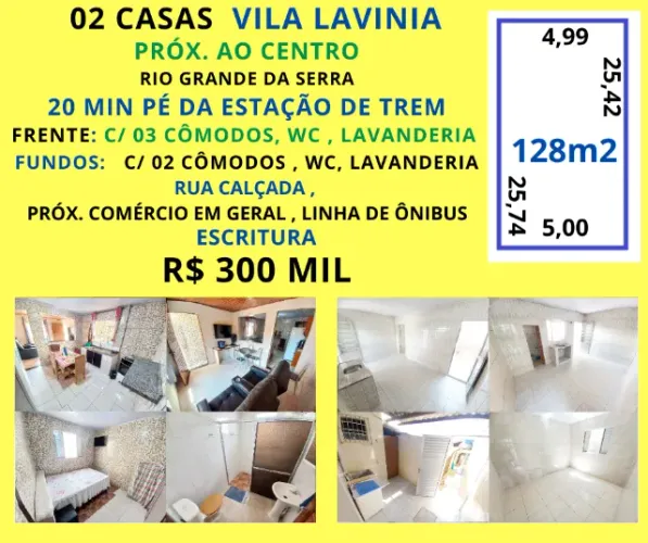 02 Casas Vila Lavinia próx comércio em geral Rio Grande da Serra Escritura