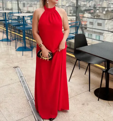Vestido longo vermelho