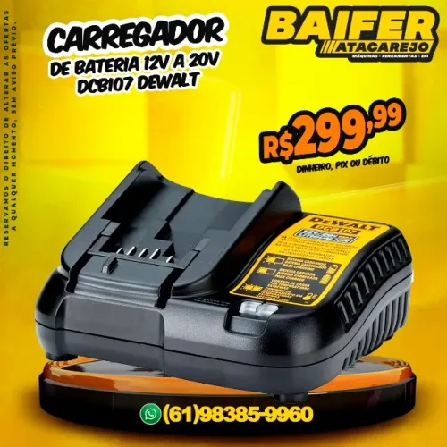 Carregador de Bateria 12V a 20V DCB107 Dewalt