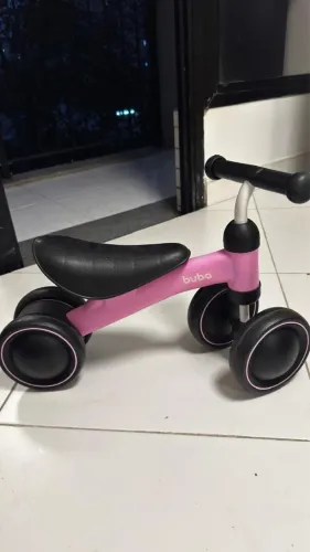 Bicicleta de Equilíbrio Infantil Buba Rosa - 4 Rodas