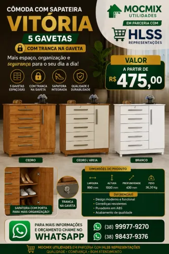 Cômoda com sapateira