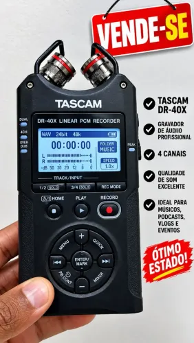 TASCAM<br><br>DR-40X LINEAR PCM RECORDER<br><br>DR-40X LINEAR PCM RECORDER