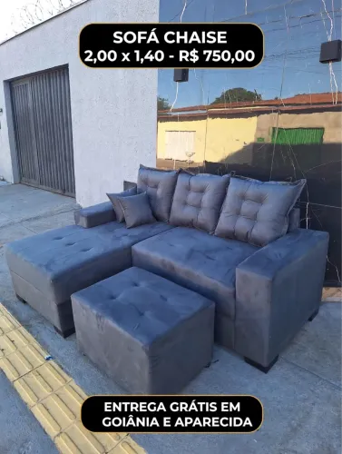 Sofá de Canto com Chaise Novo, Entrega Grátis