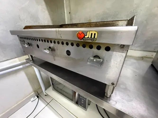 Chapa Bifeteira Inox Vulcan Vcrg36 91X51cm 3 Queimadores Gas