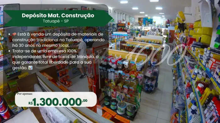 Depósito Mat. de Construção no Tatuapé, SP