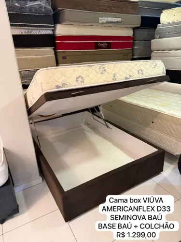 Cama Box Viúva AMERICANFLEX D33 SEMINOVA BAÚ - ENTREGO