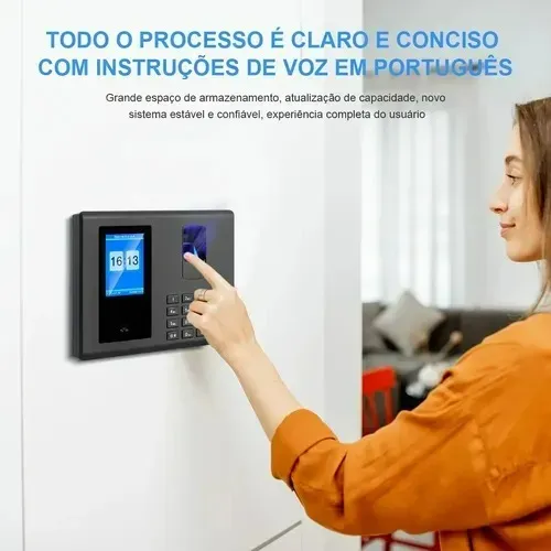 Relógio De Ponto Digital Com Leitor Biométrico E Pendrive