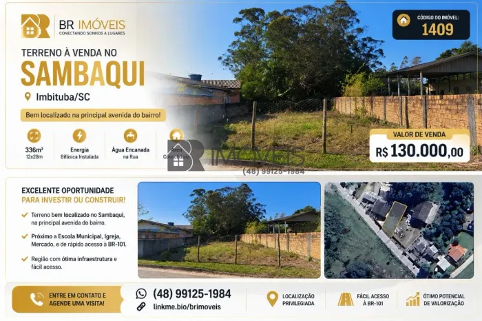 Terreno 336m2 no Sambaqui com Energia Instalada