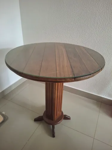 Mesa de Madeira maciça redonda 0,80