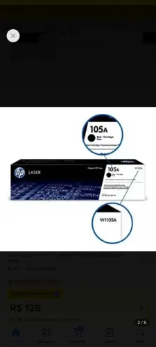 Toner cartucho impressora 105A HP