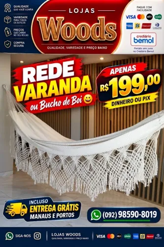 Rede R$ 199,00 Entrega Grátis Manaus e Portos