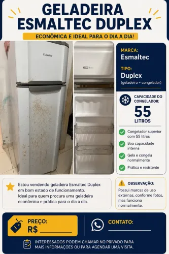 Geladeira Duplex Esmaltec