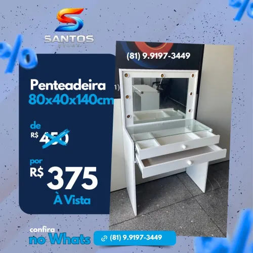 Penteadeira Com 2 Gavetas e Iluminação