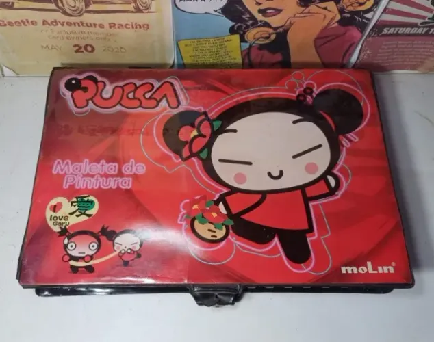 Maleta de pintura Pucca anos 2000 (canetinhas falhando)