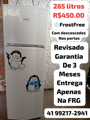 Geladeira Consul 265litros FrostFree revisada garantia de 3meses entrega apenas na FRG