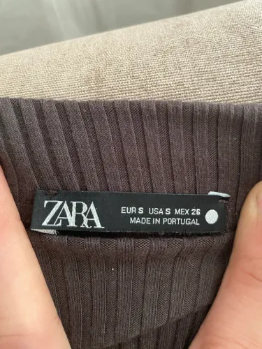 saia de franja zara marrom tamanho p original ótimo estado