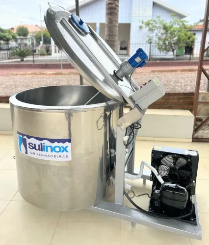 Resfriador Inox 500 Litros Leite Tina Misturador Agranel Açaí Sorvetes Gelo Caldas Sucos 