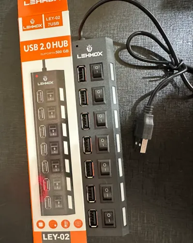 HUB USB 2.0 LEHMOX LEY-02 ? 7 PORTAS