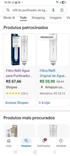 Refil para filtro purificador de água Electrolux