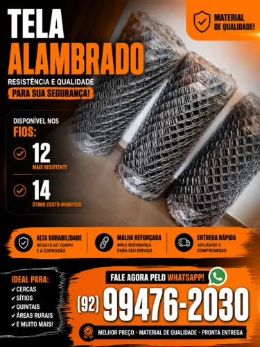 ? TELA ALAMBRADO FIO 12 E 14 | PRONTA ENTREGA ?
