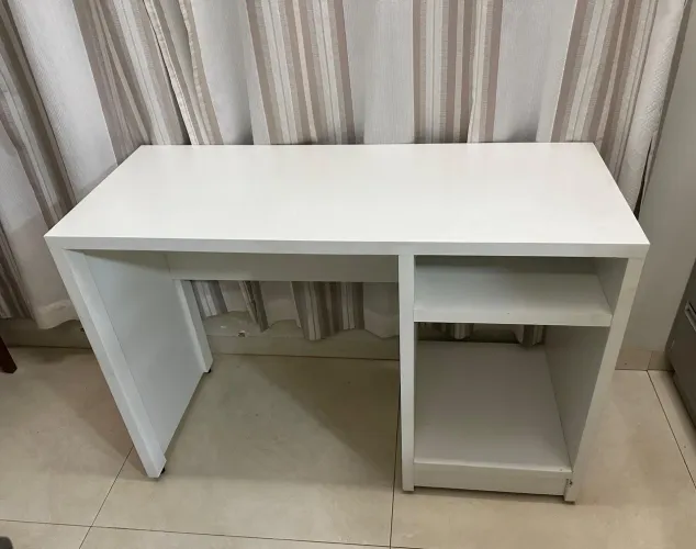 Mesa de escritório branca mdf reforçado 