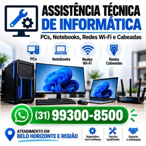 Assistência Técnica de Informática | PCs, Notebooks, Redes Wi-Fi e Cabeadas