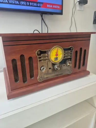 Vitrola toca rádio vinil cd