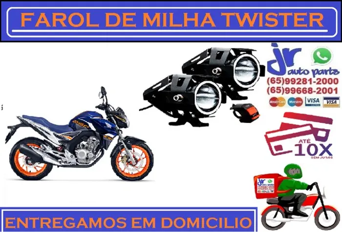 Par Farol Auxiliar Milha Honda Twister 250  Angel Eyes