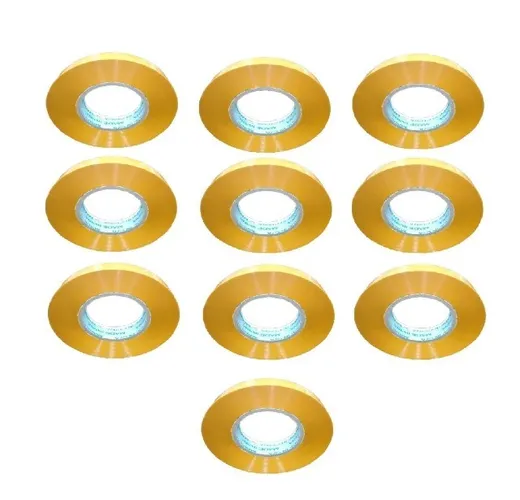 Kit 10 Fita Adesiva Pvc Amarelada 300 Metros Durex Embalagem