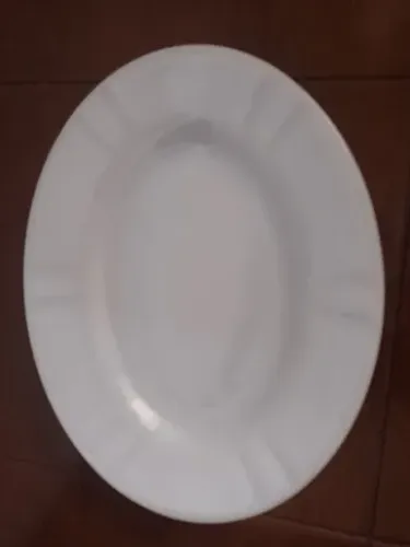 travessa antiga oval porcelana branca