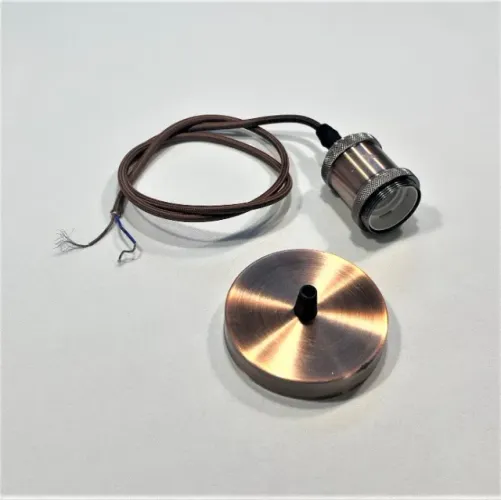 Luminária de Cabo Pendente E27 Bronze Alumínio E27 Regulável