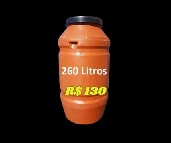 Bombona plástica 260litros galão captação de água 